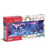 Панорамен пъзел Clementoni от 1000 части - Коледна мечта